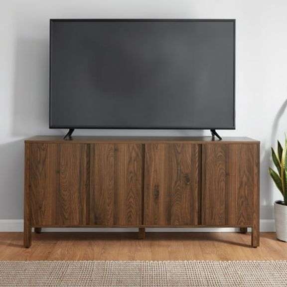 Mainstays 4-Door TV Console for TV s up to 65 , Canyon Walnut Finish