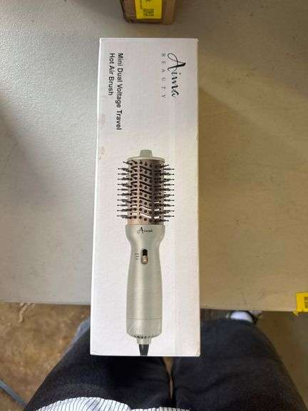Aima Beauty 4 in 1 Worldwide Travel Hot Air Brush Dual Voltage Blowout Brush Oval Shape One Step Volumizer Straightener Blow Dryer Brush Ionic Lock Mo