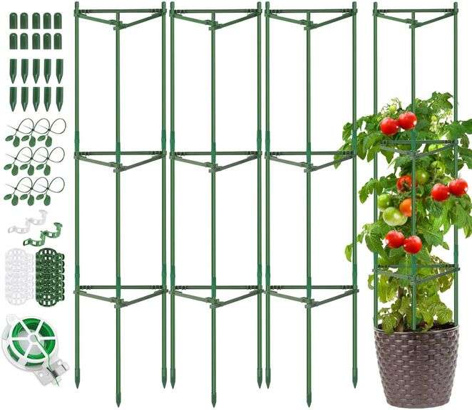 Tomato Cages for Garden,3 Pack Tomato Cages Trellis, Tomato Cages Heavy Duty Tomato Stake Support, Plant Cage Garden Cage for Pots Vegetables Plants 4