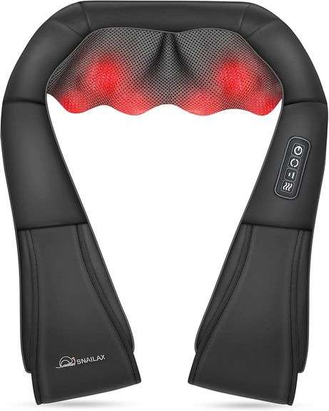 Snailax Shiatsu Neck and Shoulder Massager - Back Massager with Heat, Deep Kneading Electric Massage Pillow for Neck, Back, Shoulder,Foot,Body, Father