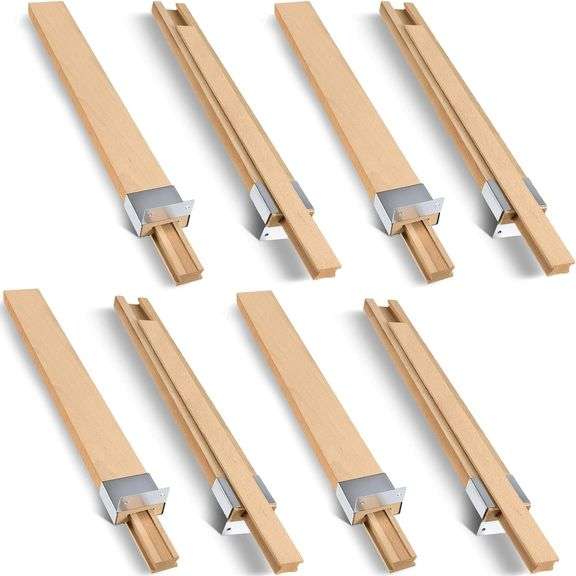 Maitys 16 Inches Wooden Drawer Slides Bottom Mount Classic Center Guide Track with Metal Slide Glides Traditional Wood Drawer Rails for Dresser Replac
