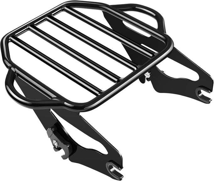 Benlari Gloss Black Detachable Luggage Rack 2-Up Mounting Rack Compatible for Harley Touring Road King Street Electra Glide 2009-2024 2021 2020 2019 2