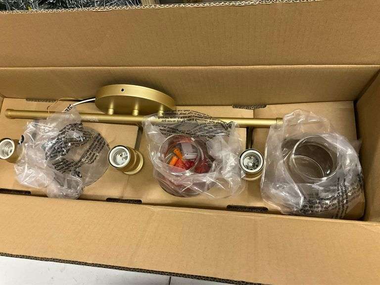 Robb Modern 3-Light Gold Bathroom Vanity Light Interior Powder Room Lighting with Clear Globe Shades