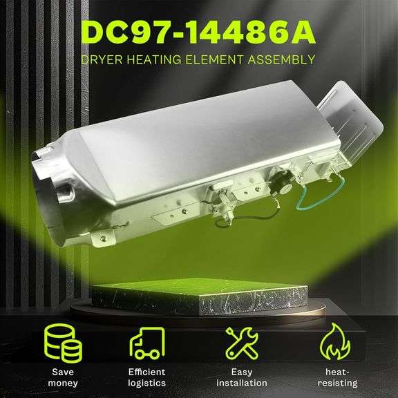 DC97-14486A Dryer Heating Element for SAMSUNG DVE50R5400V/A3 DVE50R5200W/A3 DV45H7000EW/A2 DVE50M7450W/A3 DV42H5200EW/A3 DV48H7400EEW/A3 A2