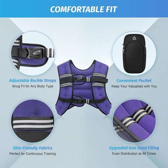 ZELUS Weighted Vest, 8 lb 12 lb 16 lb 20 lb Adjustable Weight Vest for Men and Women, Body Weight Vest with Reflective Stripe & Armband Pouch for Home