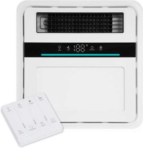 VallisCo Bathroom Exhaust Fan with Light and Heater 4 in 1 Bathroom Fan with Heater for Ventilation, Lighting, Warming, and Drying Powerful & Quiet Ba