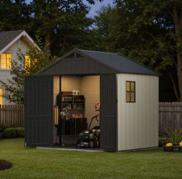 Patiowell 8-ft x 6-ft Kick-it White Gable Resin Storage Shed