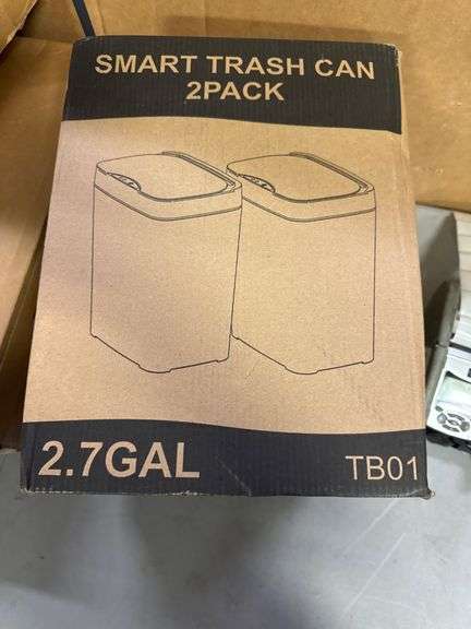 Vanpopubs 2 Pack 2.7 Gal Bathroom Garbage Can with Lid, Automatic Garbage Bin Small Smart Touchless Trash Can, Slim Motion Sensor Waterproof Plastic T