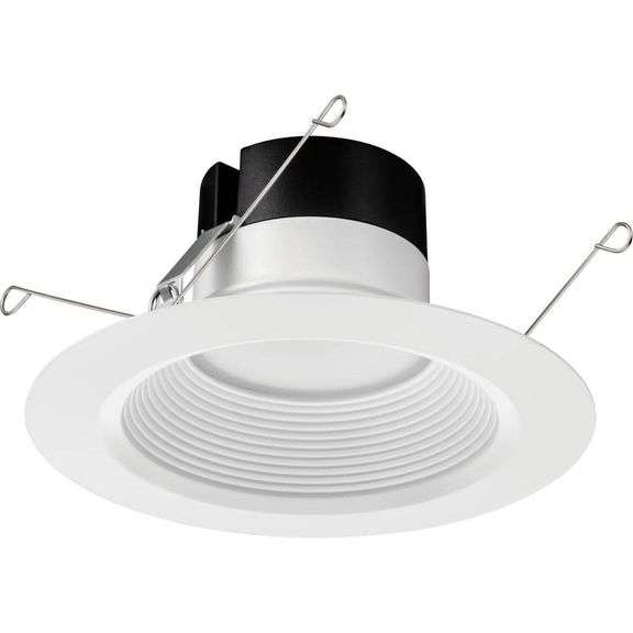 Contractor Select 65BEMW HL 6 in. Selectable CCT Integrated LED White Baffle Recessed Light Trim