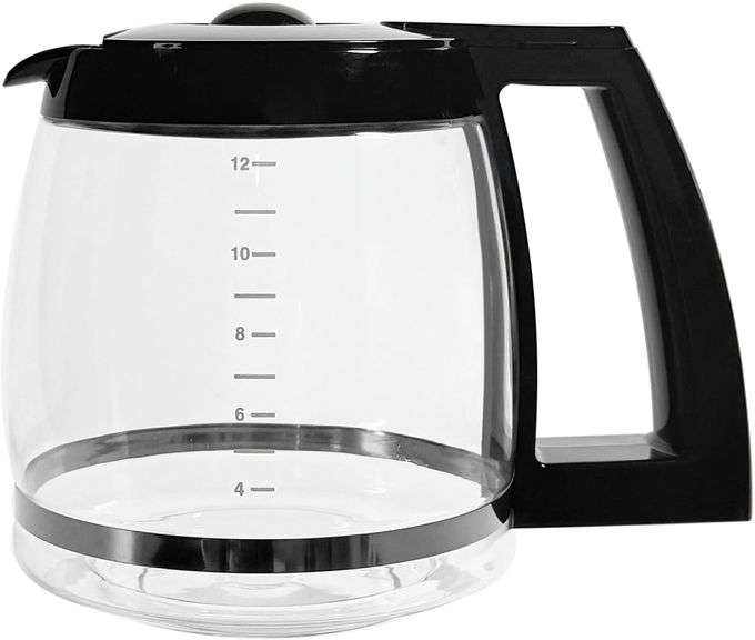 12-Cup Replacement Glass Coffee Carafe for Cuisinart Coffee Maker Models DCC-1200, DCC-1100BK, DCC-2650, CHW-12, CHW-12P1, DGB-550BK, DGB-550BK1, DGB-