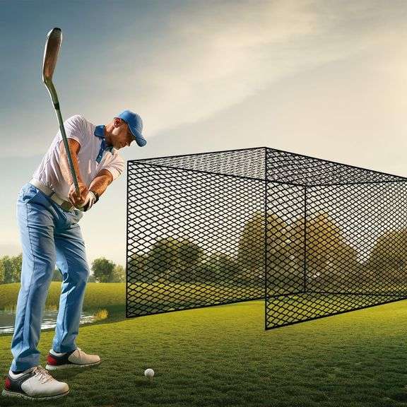 Practice Golf Cage Net, Black - Durable Design, Versatile for Golf, Baseball, Hockey - Weather-Treated, Bonus Rope Included