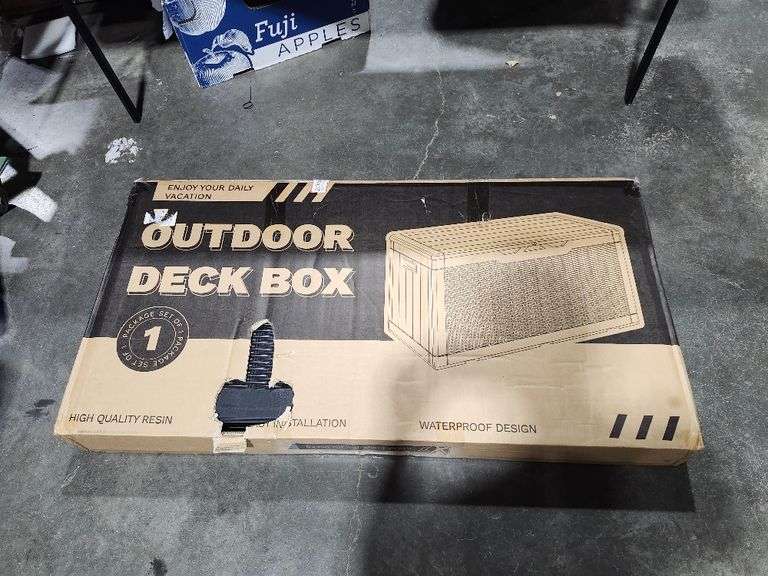 Patiowell 100-Gallon Black Plastic Deck Box
