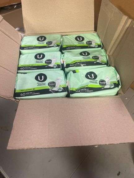 (6) U by Kotex Security Ultra Thin Heavy Flow Long Pads - 40ct