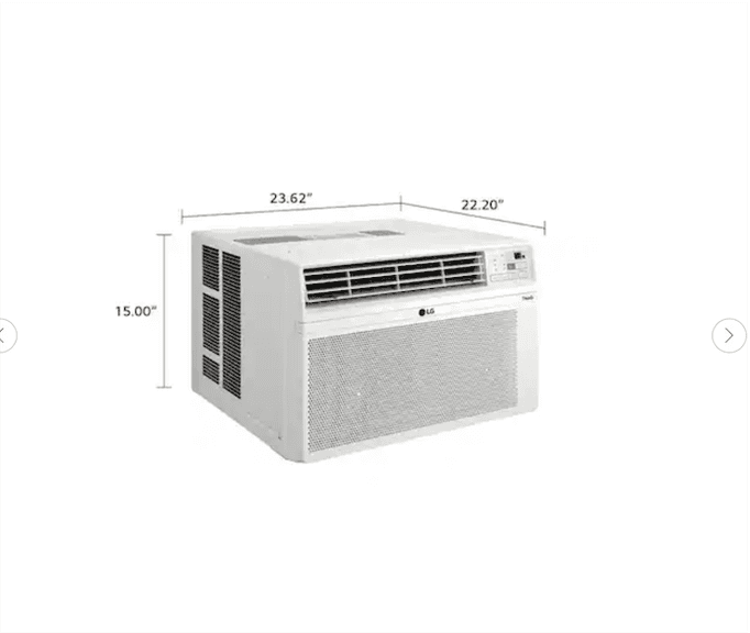 12,000 BTU 115V Window Air Conditioner Cools 550 sq. Ft. With Wi-Fi, Remote, Dehumidifier and in White