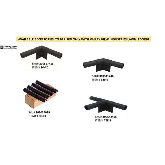 VALLEY VIEW Royal Diamond 60 ft. L x 5 in. H x 1 in. W Professional Black Plastic Lawn Edging