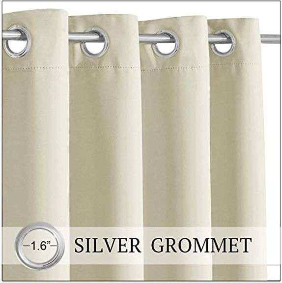 RYB Home Outdoor Patio Curtains - Blackout Curtains Windproof Water Repel Drape for Cabana Canopy Gazebo Pavilion Corridor Beach Deck, 52 Wide x 108 i