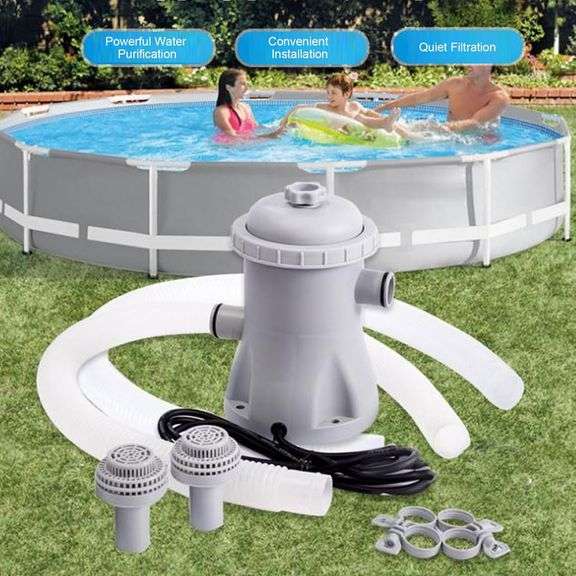 Cartridge Filter Pump for Ground Pools Pools, 330 GPH Pump Rate Pool Filter, Improved Circulation and Filtration, Easy Installation, Improved Water Cl
