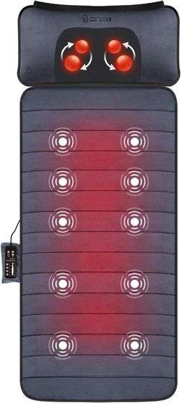 Comfier Massage Mat, Full Body Heating Massage Pad with Movable Shiatsu Neck Massage Pillow