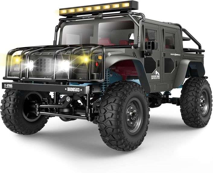 1:12 Scale All-Terrain Remote Control Car, 4WD RC Cars with 2.4 GHz, RC Climbing Truck, IPX4 Waterproof Off-Road Vehicle with Two Rechargeable Batteri