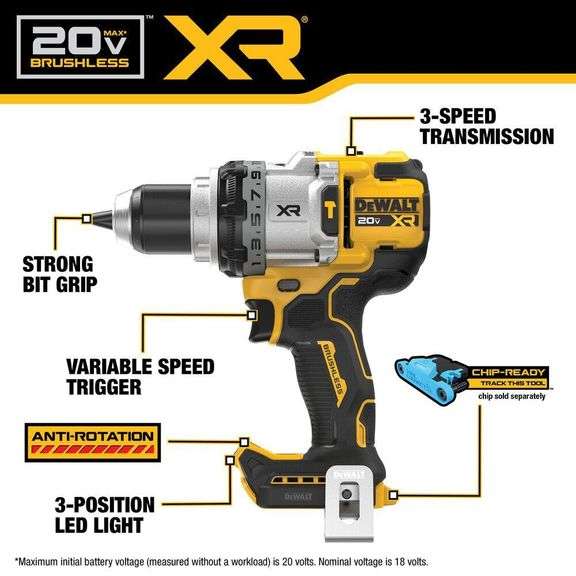 20V XR Lithium-Ion Cordless Hammer Drill Kit with 8.0 Ah Battery, Charger and Kit Bag