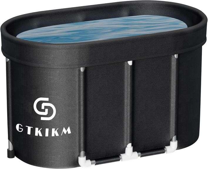 GTKIKM Ice Bath Tub for Athletes with Cover: 85 Gallons Cold Plunge Tub for Recovery (Ellipses)