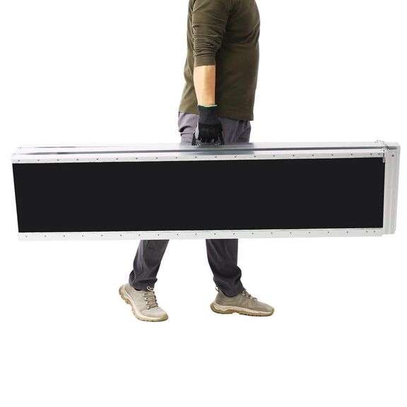 10 ft. Aluminium 700 lbs. Capacity Portable and Foldable Wheelchair Ramps in Black with Non-Skid Surface