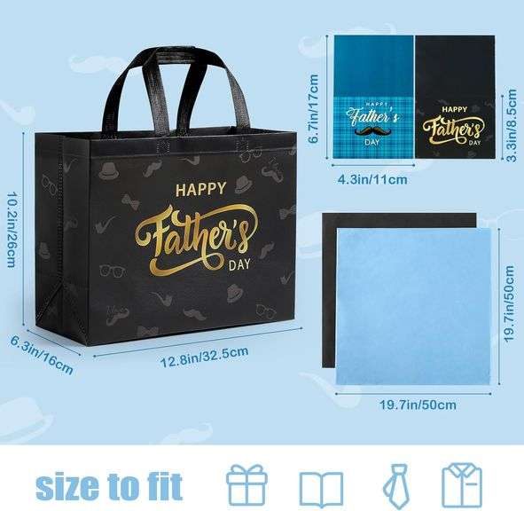 YANGTE 6P black father's day gift bag