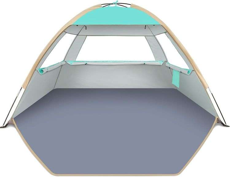Gorich Beach Tent Sun Shelter for 3/4-5/6-7/8-10 Person with UPF 50 UV Protection, Lightweight & Easy Setup Beach Shade Canopy, Portable Beach Shade T