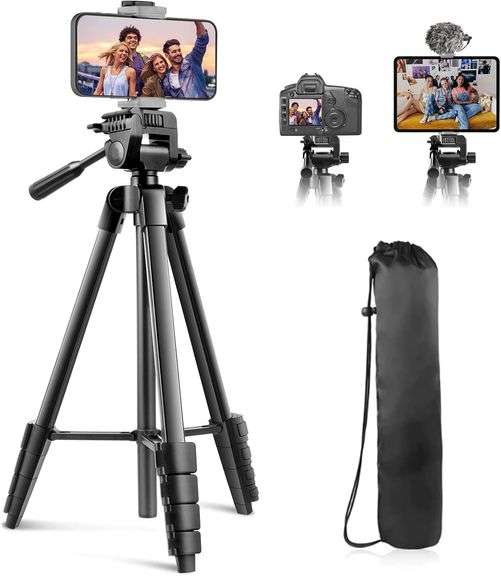 Sensyne 64" Phone Tripod Stand,Versatile Camera&iPad Tripod with Remote and 2-in-1 Phone Holder for Selfie/Video Recording/Photo/Live Stream/Vlog