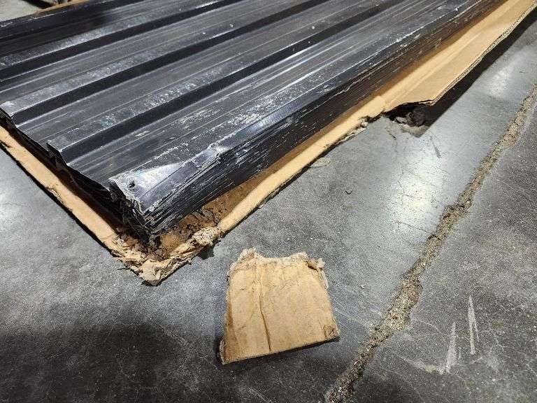 16.77 in. X 73.23 in. Black Galvanized Metal Roof Panels Hardware Roofing Sheets (15-Pieces)