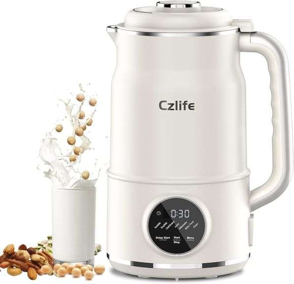 Czlife N7 Nut Milk Maker, 50oz (1.5L) Automatic Soy Milk Maker Machine for Homemade Oat Milk, Nutmilk, Juice, Milkshake, Baby Food, Grains, Almonds Mi