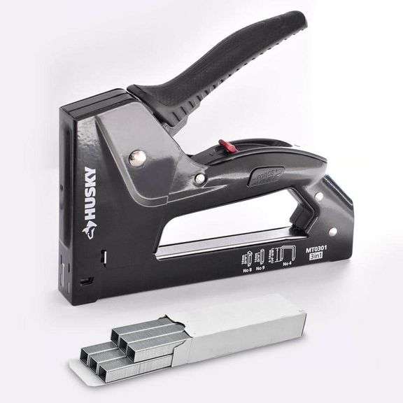 Metal Staple Gun Set with 1000-Pieces 3/8 in. Staple