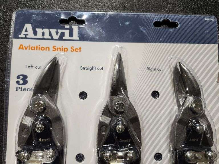 Anvil Straight, Left, and Right Cut Aviation Snip Set (3-Piece)