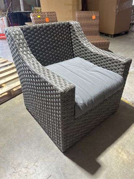 Grey Wicker Chair - Matthews Auctioneers