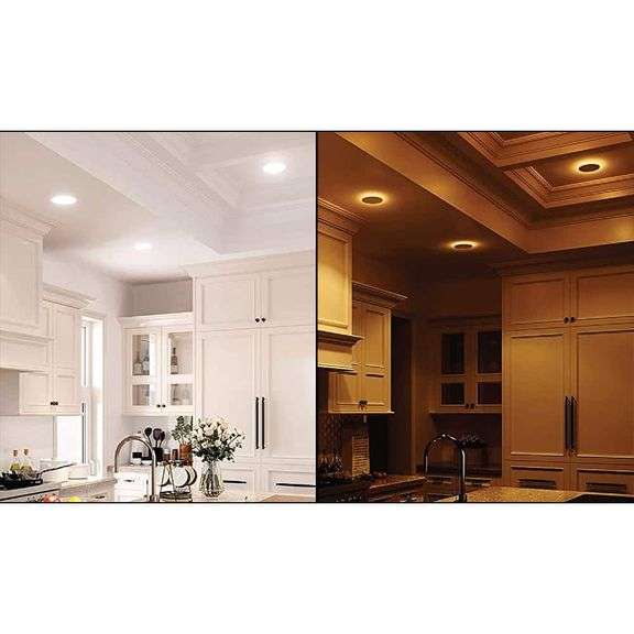 Commercial Electric 3 in. Canless Integrated LED Recessed Light Trim with Night Light 550 Lumens Adjustable CCT New Construction Remodel