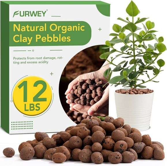 Organic Clay Rocks 12 LBS Organic Clay Pebbles 4mm-16mm Leca for Plants 100% Natural ...