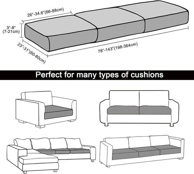Printing Sofa Couch Cushion Covers Stretch Sofa Cushion Covers Replacement Slipcovers Sofa Seat Cover Magic Sofa Covers Washable for Sectional Pets Pr