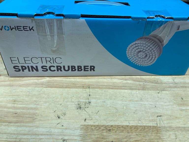 Electric Spin Scrubber, Cordless Cleaning Brush with Adjustable Extension Arm 4 Replaceable Cleaning Heads, Power Shower Scrubber for Bathroom, Tub, T