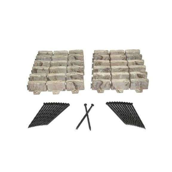 EasyFlex Decorative No-Dig Landscape Edging Kit - 15 ft., Brown Faux Stone