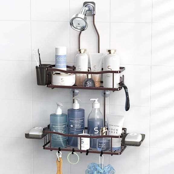Aitatty Hanging Shower Caddy Bathroom Organizer: Rustproof Shower Shelf Racks Over Shower Head - No Drilling Inside Bath Shower Rack Shelves Over Show