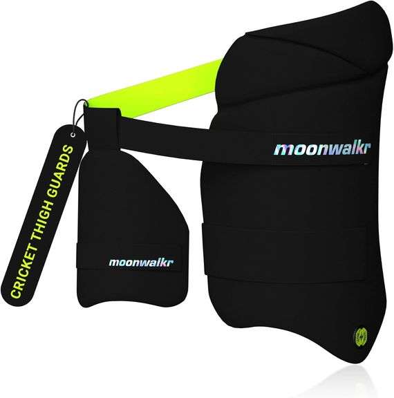 moonwalkr Cricket Thigh Guards 2.0 Lightweight Cricket Guard & Equipment Unisex Thigh Pads for Batter's Height (5'9"-6'2") Safeguarding Both Your Oute