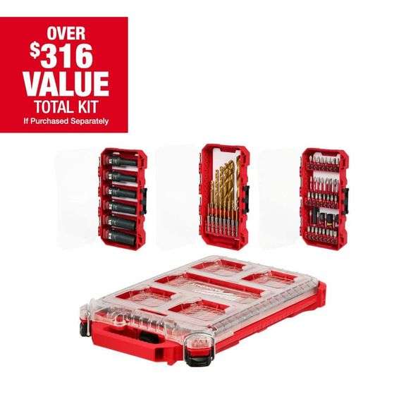SHOCKWAVE Impact Duty Alloy Steel Screw Driver Bit Set with PACKOUT Case (60-Piece)