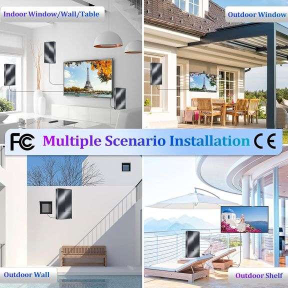 2025 Strongest TV Antenna Indoor, 3500+ Miles Outdoor Long Ranges, Digital Antenna for Smart TV, Best Amplifier Signal Booster Support 8K 4K 1080p All