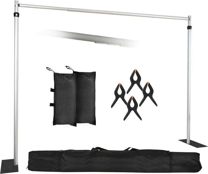 10x10Ft Single Crossbar Backdrop Stand, Heavy Duty Pipe and Drape Stand, Wedding Backdrop for Photography Backdrop, Party, Event, and Ceremony Decorat