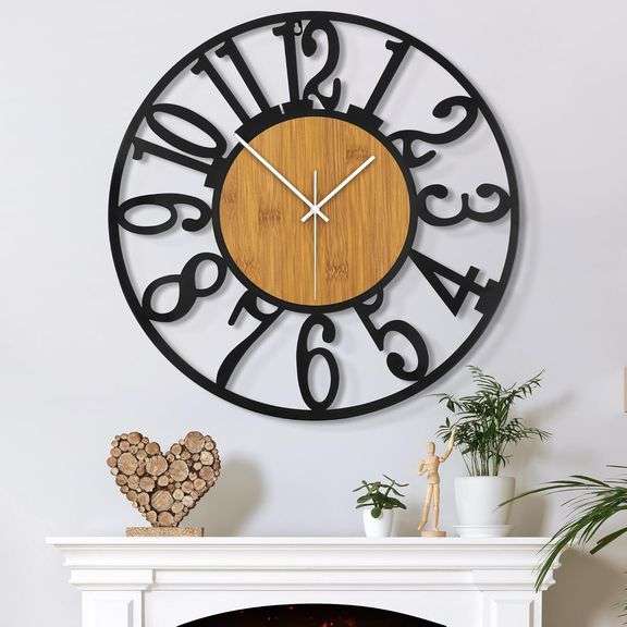 Mee 2ou Wall Clock - 14 Inch Wall Clocks for Living Room Decor - Battery Operated Wall Clock for Bedroom Kitchen - Nearly Silent Wall Clock Non Tickin