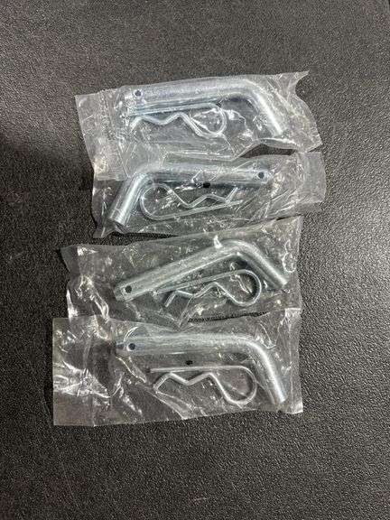 (4) Standard 1/2 in. Steel Bent Hitch Pin with Clip - Fits 1-1/4 in. X 1-1/4 in. Hitch Receivers