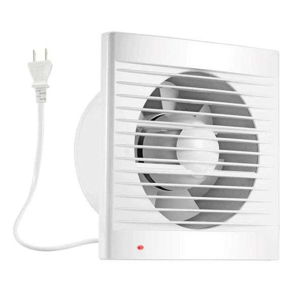 White 55 CFM 12W Plastic 4 in. Electric Powered Exhaust Fan, Small Window Wall Mount Vent Extractor Fan for Workshop