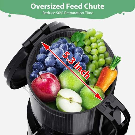 Juicer Machines,Aeitto Cold Press Juicer with 5.3 Extra Large Feed Chute for Whole Fruits & Vegetables, Juice Extractor Machine, Self Feeding, Easy to