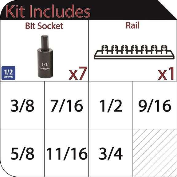 1/2 in. Drive Hex Bit Impact Socket Set SAE (7-Piece)