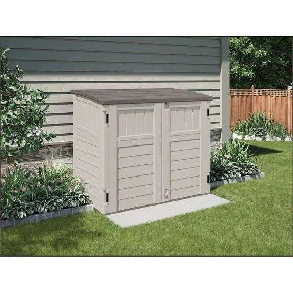 Suncast 2 ft. 8 in. X 4 ft. 5 in. X 3 ft. 9.5 in. Resin Horizontal Storage Shed